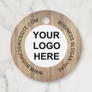 Étiquettes Cadeau Logo en bois rustique entreprise Emballage Tags