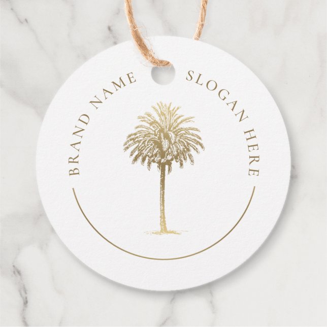 Étiquettes Cadeau Logo Gold Palm Tree (Dos)