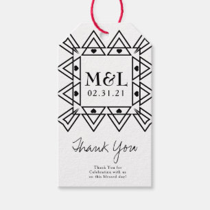 Étiquettes-cadeau Logo minimaliste Mariage Merci Coeur Déco