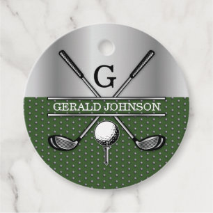 Étiquettes Cadeau Logo monogramme de golf élégant personnalisé