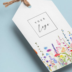 Étiquettes-cadeau Logo Personnalisé fleur sauvage Couleur Hang Tags