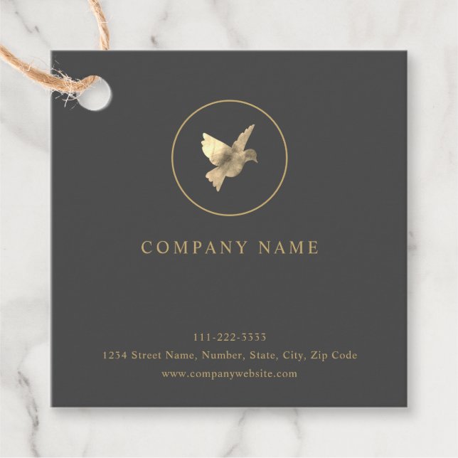 Étiquettes Cadeau Logo Pigeon Aquarelle (Devant)