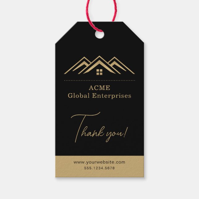 Étiquettes-cadeau Logo Promotionnel immobilier moderne (Devant)