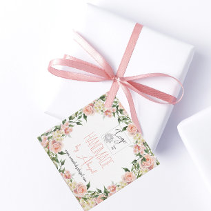 Étiquettes Cadeau Logo Rose Floral Artisanat artisanal Promo d'entre