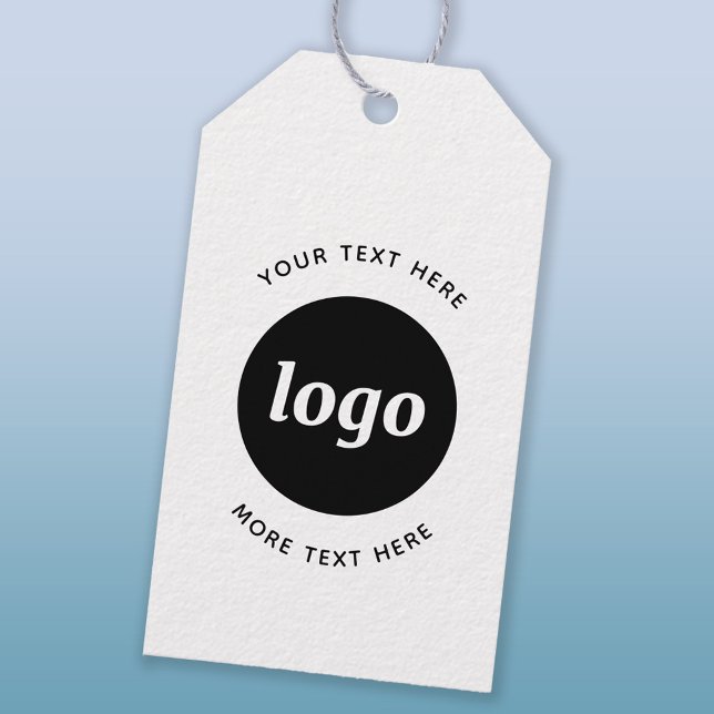 Étiquettes-cadeau Logo Simple Avec Balises Entreprise Texte (Simple logo with text promotional business label or price tag)