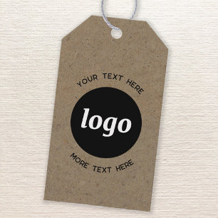 Étiquettes-cadeau Logo simple et papier texte Brown