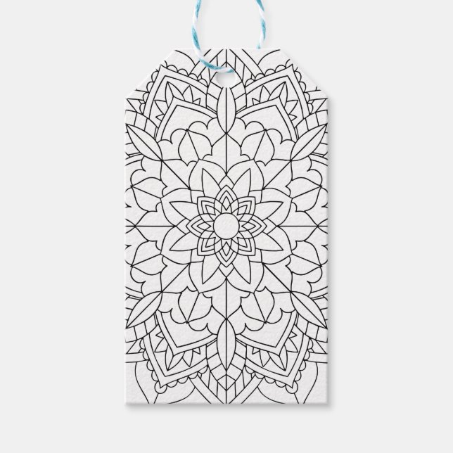 Étiquettes-cadeau Lotus Flower Mandala (Devant)