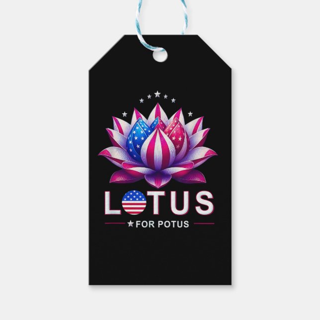 Étiquettes-cadeau Lotus pour Potus Kamala Harris tendance Lotus Potu (Devant)