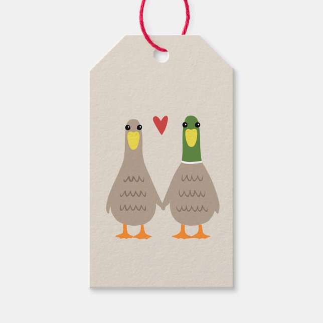Étiquettes-cadeau Love Ducks (Devant)