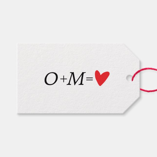 Étiquettes-cadeau Love Equation Saint Valentin (Devant (Horizontal))