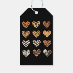 Étiquettes-cadeau Love Heart Leopard Cute Valentine's Day