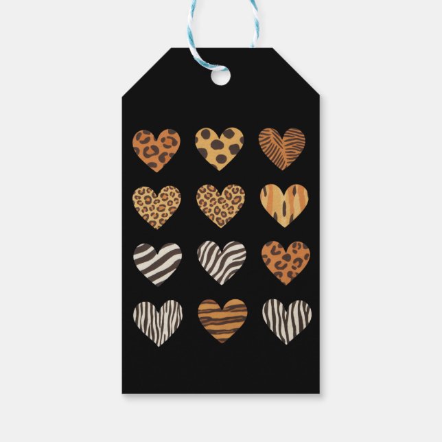 Étiquettes-cadeau Love Heart Leopard Cute Valentine's Day (Dos)