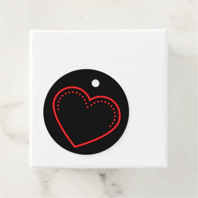 Étiquettes Cadeau Love Heart Red Valentine's (En situation)