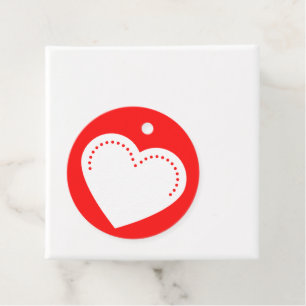 Étiquettes Cadeau Love Heart White Valentine's Favor Tags