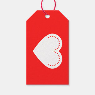 Étiquettes-cadeau Love Heart White Valentine's Gift Tags