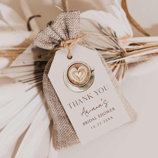 Étiquettes-cadeau Love is Brewing Coffee Bridal Shower  (Créateur téléchargé)