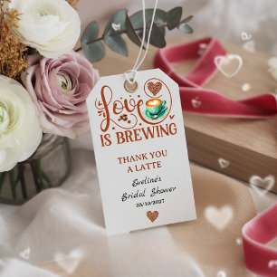 Étiquettes-cadeau Love Is Brewing Enterrement Terracotta Café 