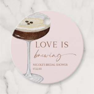 Étiquettes Cadeau Love Is Brewing Expresso Martini Enterrement de Vi