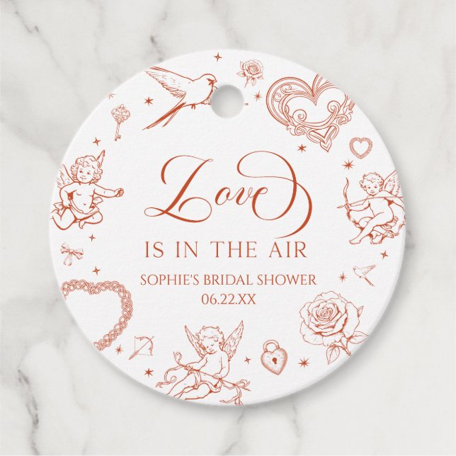 Étiquettes Cadeau Love Is In The Air Saint-Valentin Mariage Shower (Devant)