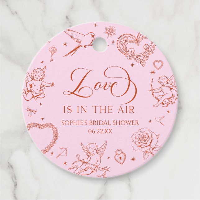 Étiquettes Cadeau Love Is In The Air Saint-Valentin Réception de Mar (Devant)