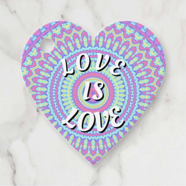 Étiquettes Cadeau Love Is Love Fierté (Devant)