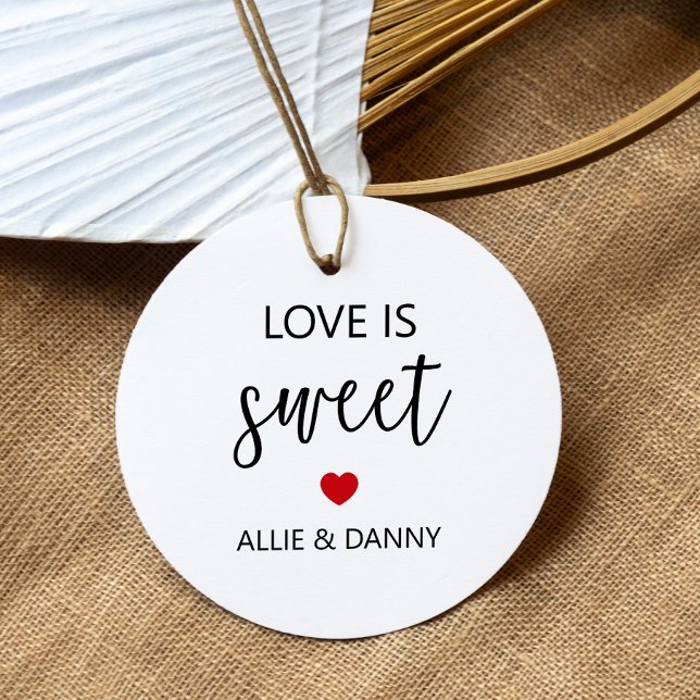 Étiquettes Cadeau Love is Sweet Gift Tags, Mariage rouge ou douche (Créateur téléchargé)