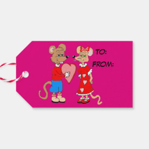 Étiquettes-cadeau Love Mice Valentines Day Cadeaux Tags