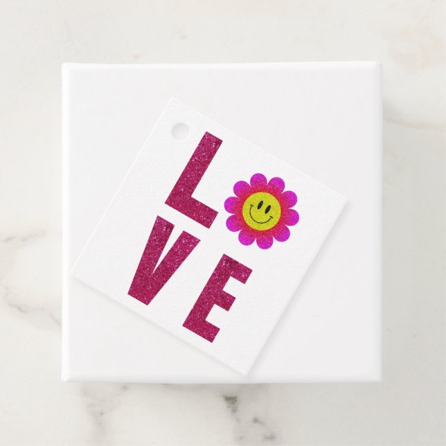 Étiquettes Cadeau Love Sunflower (En situation)