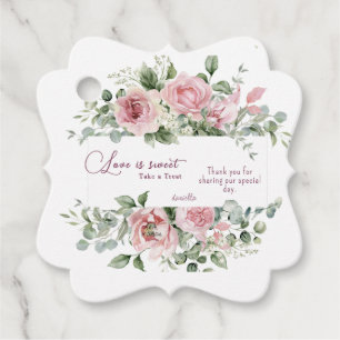 Étiquettes Cadeau Love Sweet Take a Treat Peonies Mariage