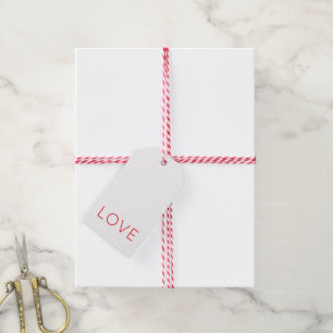 Étiquettes-cadeau LOVE Valentine Modern Typographie Rouge Hot Fun