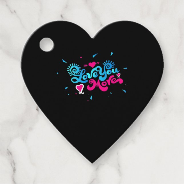 Étiquettes Cadeau Love You More Clean Typography Style  (Devant)