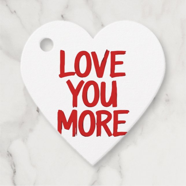 Étiquettes Cadeau Love You More Minimal Heartfelt Design  (Devant)