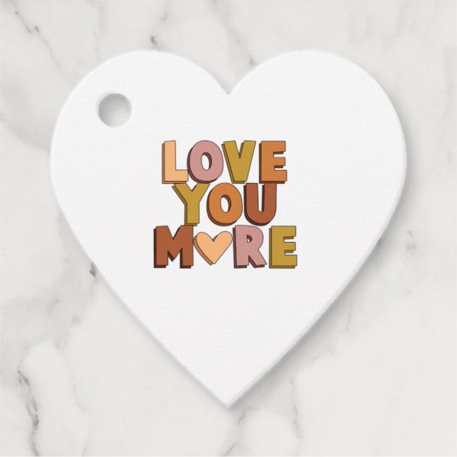 Étiquettes Cadeau Love You More Minimal Romantic Style  (Devant)
