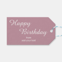 Lovely Mauve - Pink Birthday Tags cadeaux