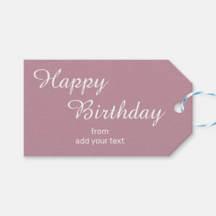 Étiquettes-cadeau Lovely Mauve - Pink Birthday Tags cadeaux