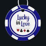 Étiquettes Cadeau Lucky In Love Marine Blue et White Vegas Mariage<br><div class="desc">Se marier à Vegas ou dans une autre ville de casino amusante ? Ou avoir un mariage à thème casino ? Ces étiquettes "Lucky in Love" bleu marine et blanc rendraient un complément parfait aux faveurs de votre client. Personnalisez votre design avec vos noms en noir dans le centre, et...</div>