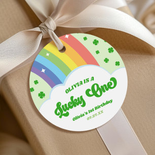 Étiquettes Cadeau Lucky One Lucky Charm Rainbow Fête d'anniversaire 