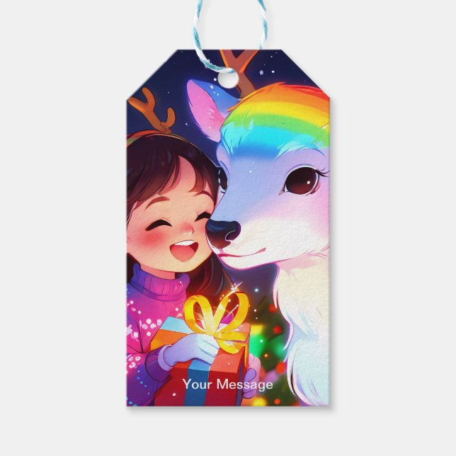 Étiquettes-cadeau Lumière de Noël enchantée (Devant)