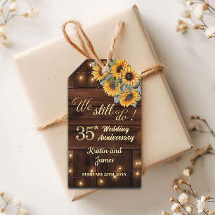 Étiquettes-cadeau Lumières de Chaîne de 35e Anniversaire de Mariage 