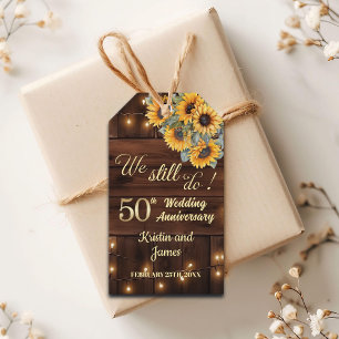 Étiquettes-cadeau Lumières de Chaîne de 50e Anniversaire de Mariage