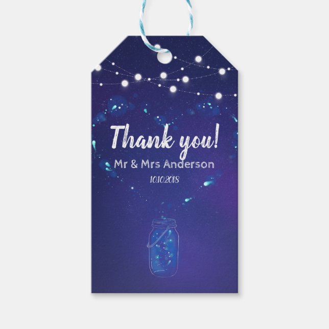 Étiquettes-cadeau Lumières rustiques de la campagne mason jarres mar (Devant)