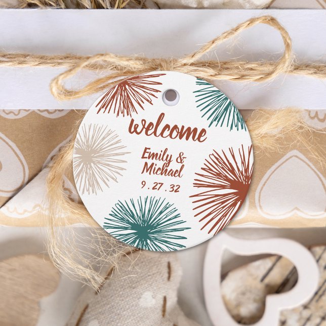 Étiquettes Cadeau Lumineuse moderne Abstrait foncé Turquoise cuivre  (Créateur téléchargé)