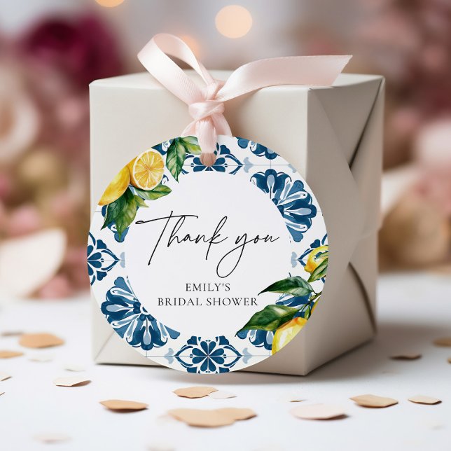 Étiquettes Cadeau Lunch de mariage italien Positano au citron (Créateur téléchargé)