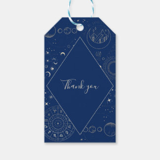 Étiquettes-cadeau Lune céleste étoiles mariage cosmique merci