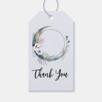 Lune Croissant Bleu avec Merci Fleurs Blanches