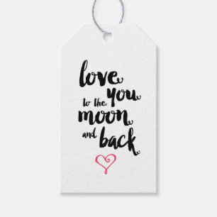 Étiquettes-cadeau Lune et dos Tag cadeau de la Saint-Valentin