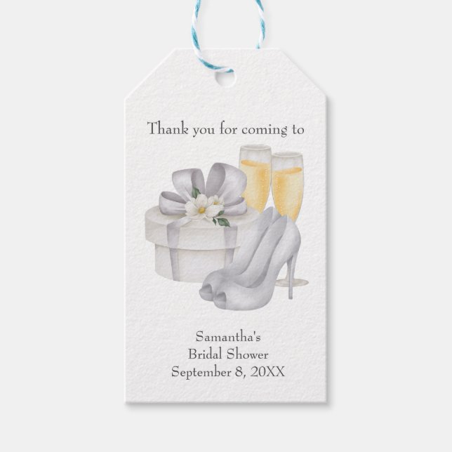 Étiquettes-cadeau Lunettes de Champagne Brides Chaussures Fête des m (Devant)