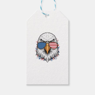 Étiquettes-cadeau Lunettes de soleil aigle patriotique Chemise vecte