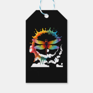 Étiquettes-cadeau Lunettes de soleil Cool Graphic Tie Dye Libellule