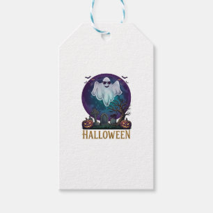 Étiquettes-cadeau Lunettes de soleil fantôme Halloween Violet Lune C